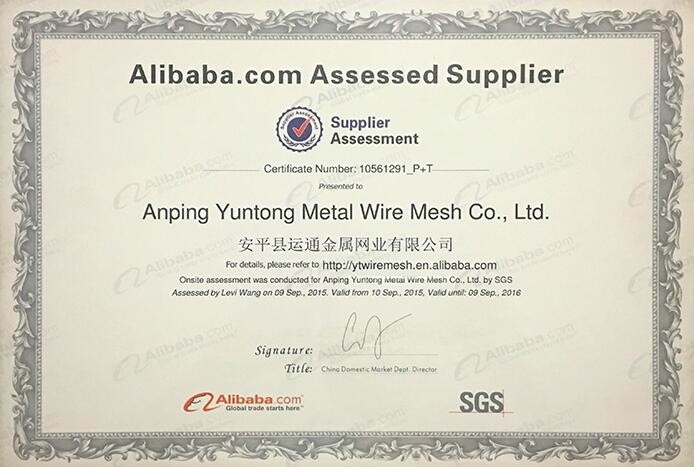 Cina Anping Yuntong Metal Mesh Co., Ltd. Sertifikasi